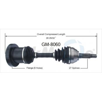 TrakMotive GM8060 CV Axle Shaft product image 1 of 3