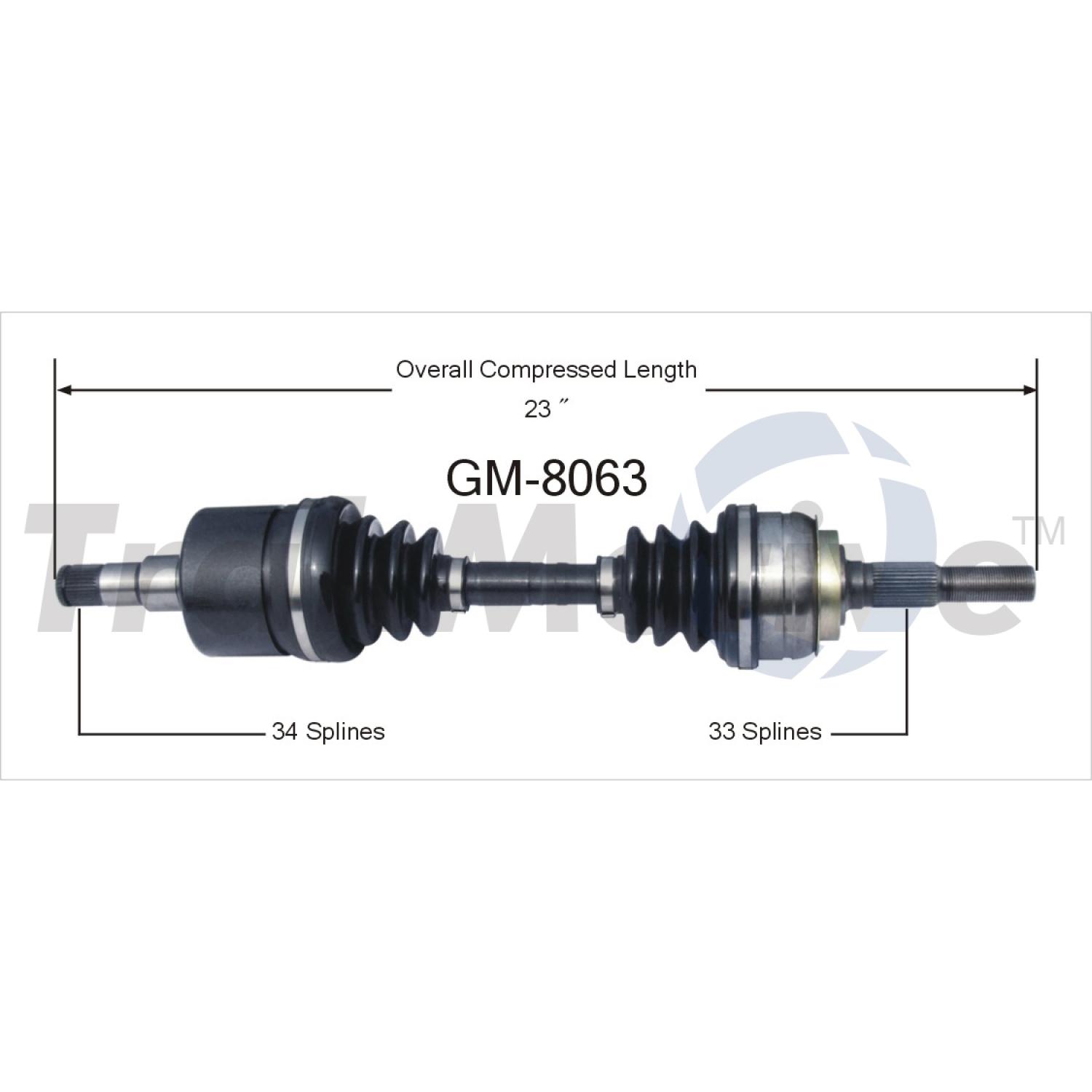 TrakMotive GM8063 - CV Axle Shaft TrakMotive GM8063 CV Axle Shaft product image 1 of 3
