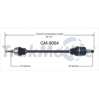TrakMotive GM8064 CV Axle Shaft product image 1 of 3
