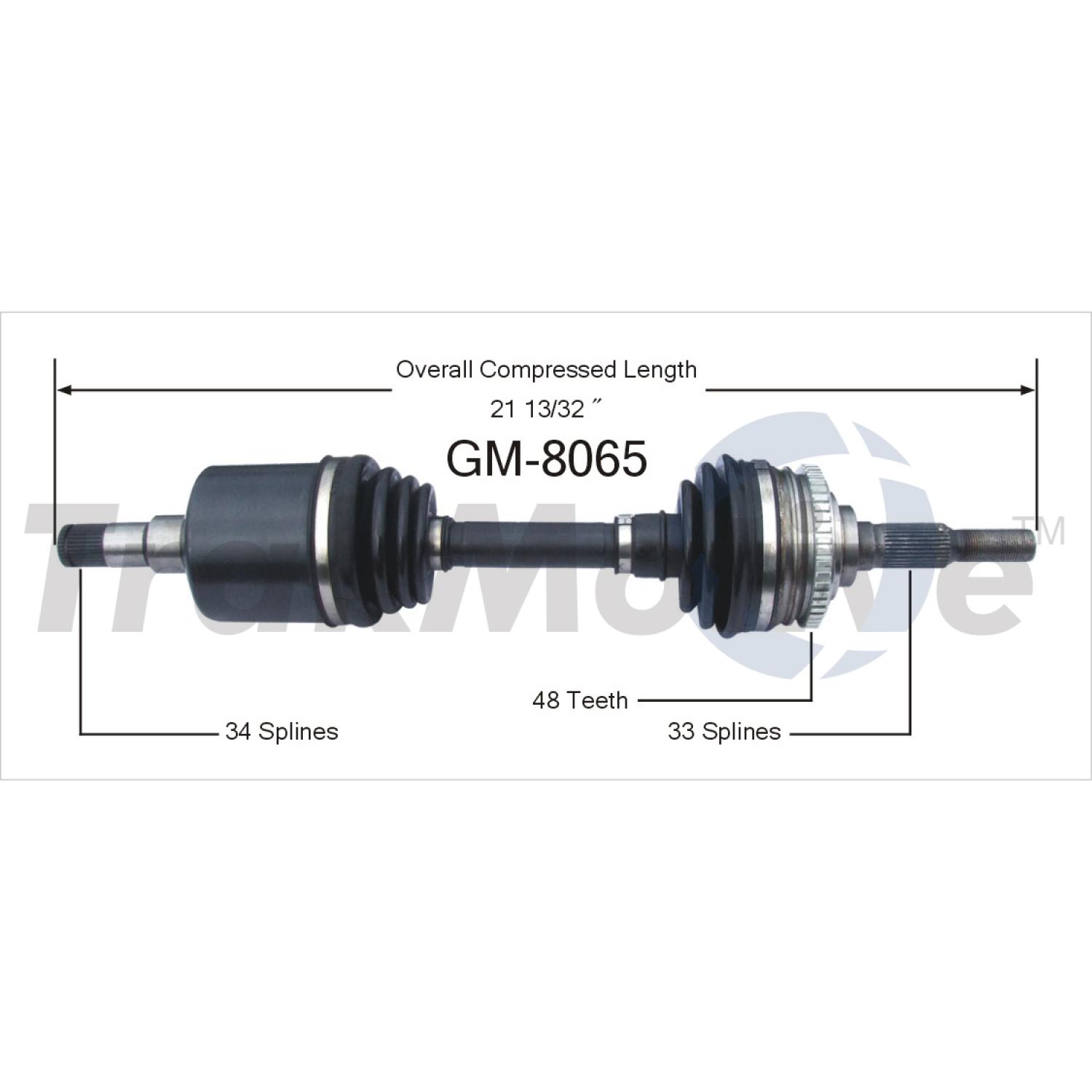 TrakMotive GM8065 - CV Axle Shaft TrakMotive GM8065 CV Axle Shaft product image 1 of 3
