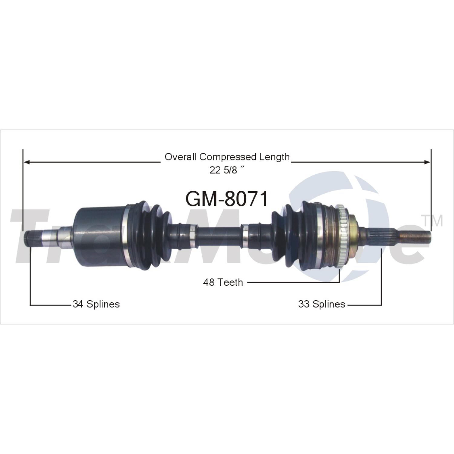TrakMotive GM8071 CV Axle Shaft product image 1 of 3