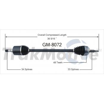 TrakMotive GM8072 CV Axle Shaft product image 1 of 3