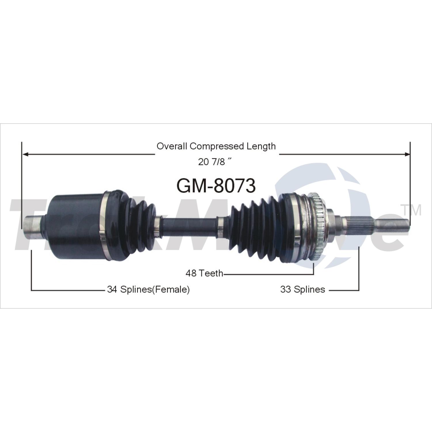 TrakMotive GM8073 - CV Axle Shaft TrakMotive GM8073 CV Axle Shaft product image 1 of 3