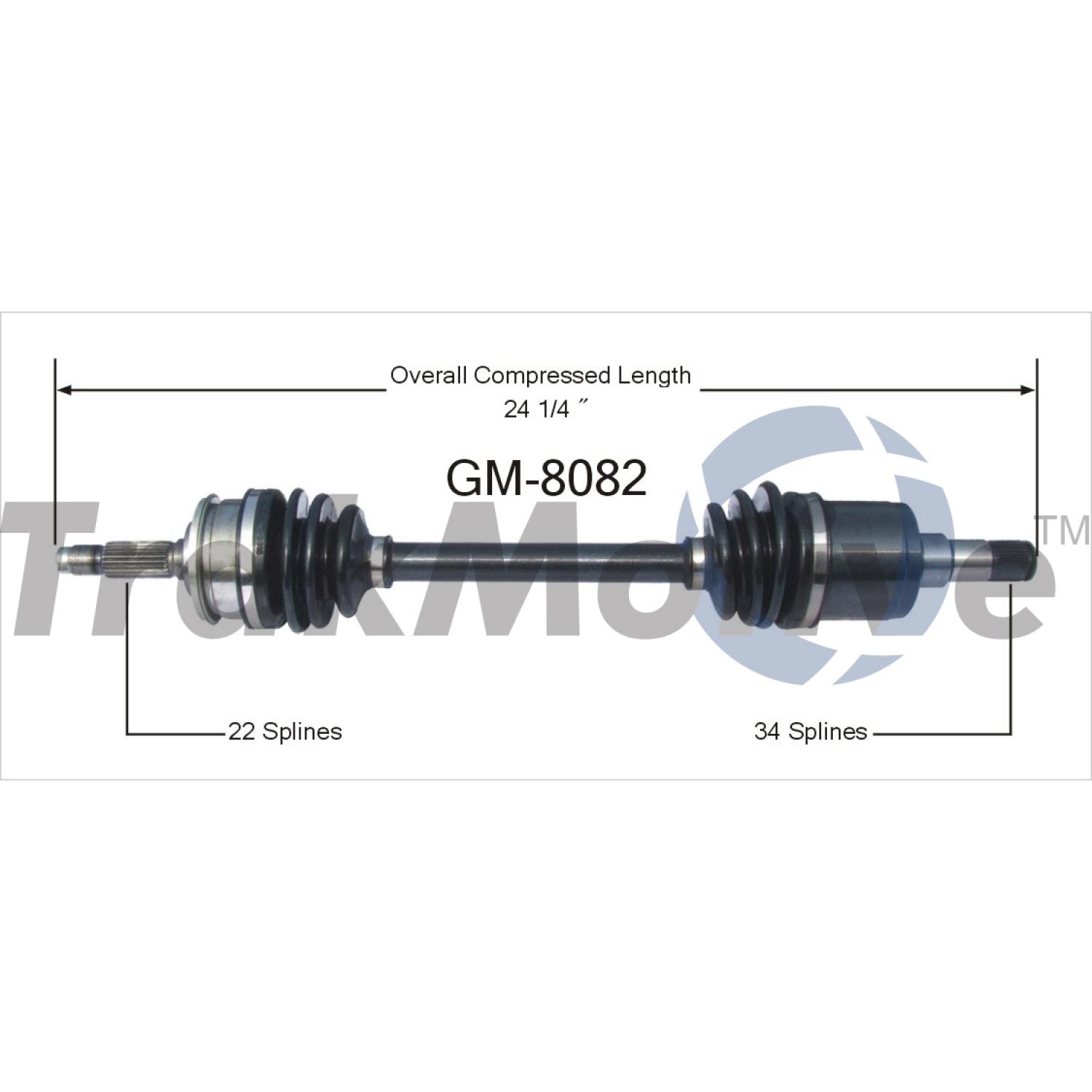 TrakMotive GM8082 CV Axle Shaft product image 1 of 3