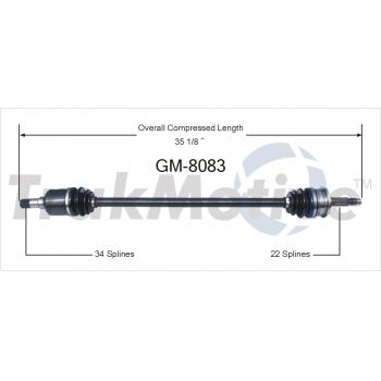 TrakMotive GM8083 CV Axle Shaft product image 1 of 3