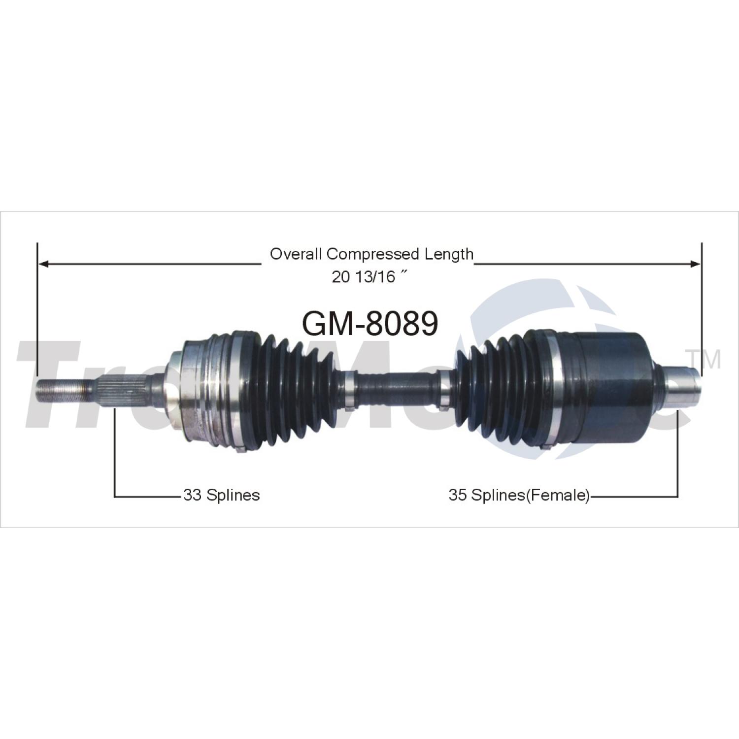 TrakMotive GM8089 - CV Axle Shaft TrakMotive GM8089 CV Axle Shaft product image 1 of 3