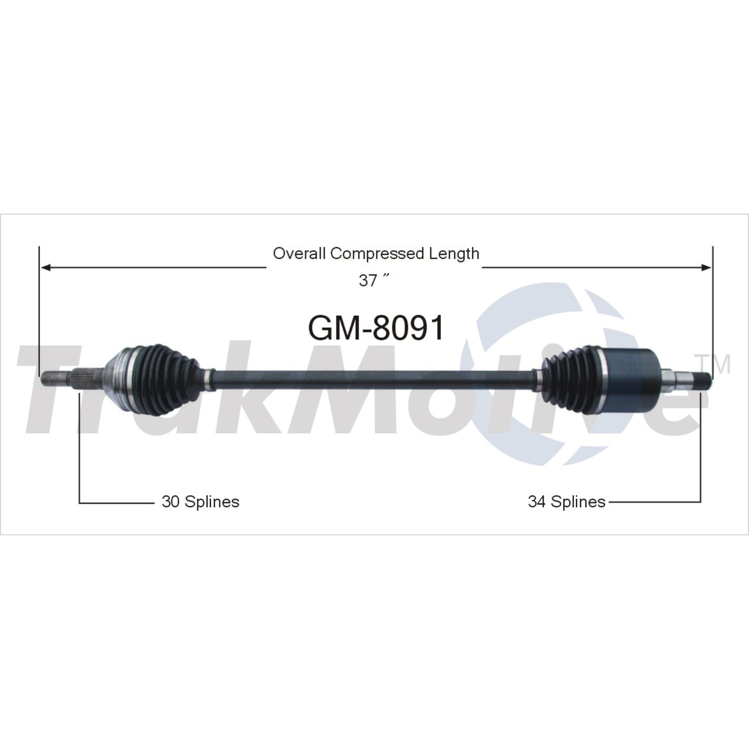 TrakMotive GM8091 - CV Axle Shaft TrakMotive GM8091 CV Axle Shaft product image 1 of 3