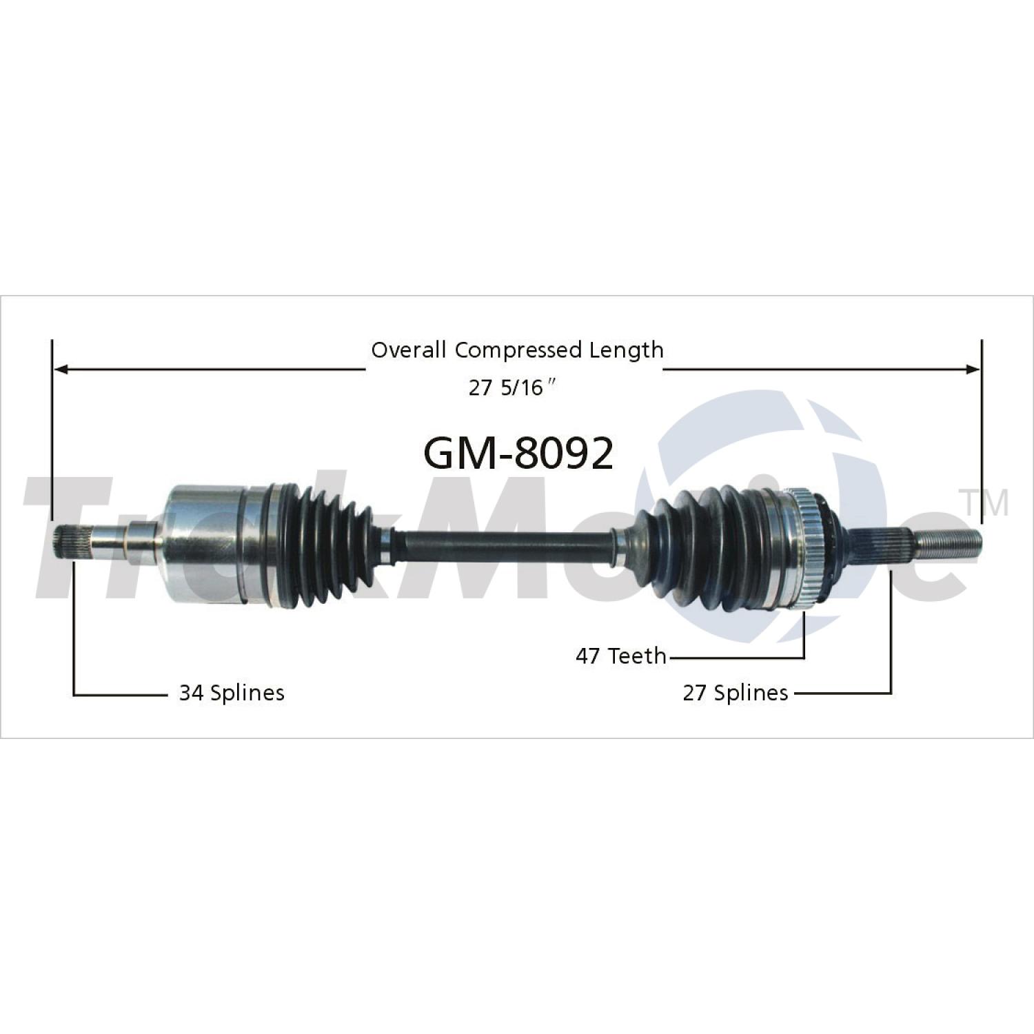 TrakMotive GM8092 - CV Axle Shaft TrakMotive GM8092 CV Axle Shaft product image 1 of 3