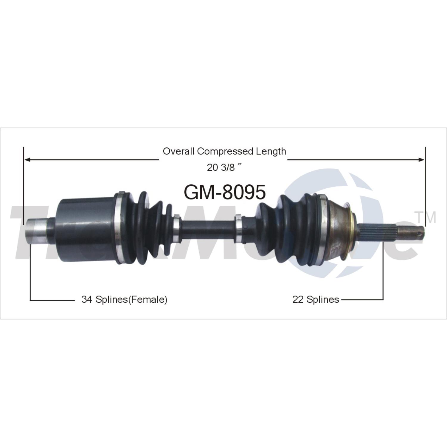 TrakMotive GM8095 CV Axle Shaft product image 1 of 3