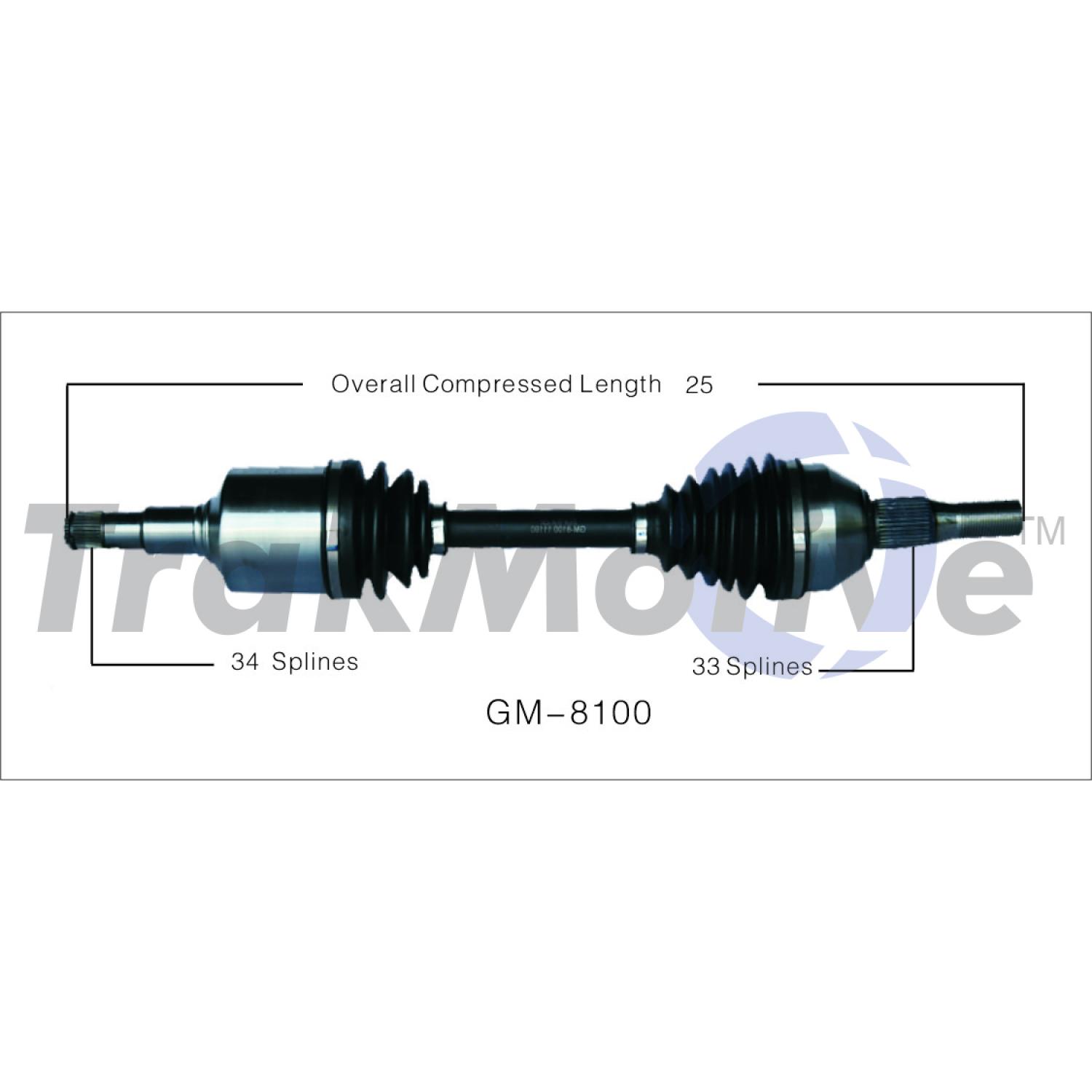 TrakMotive GM8100 - CV Axle Shaft TrakMotive GM8100 CV Axle Shaft product image 1 of 3