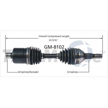 TrakMotive GM8102 CV Axle Shaft product image 1 of 3