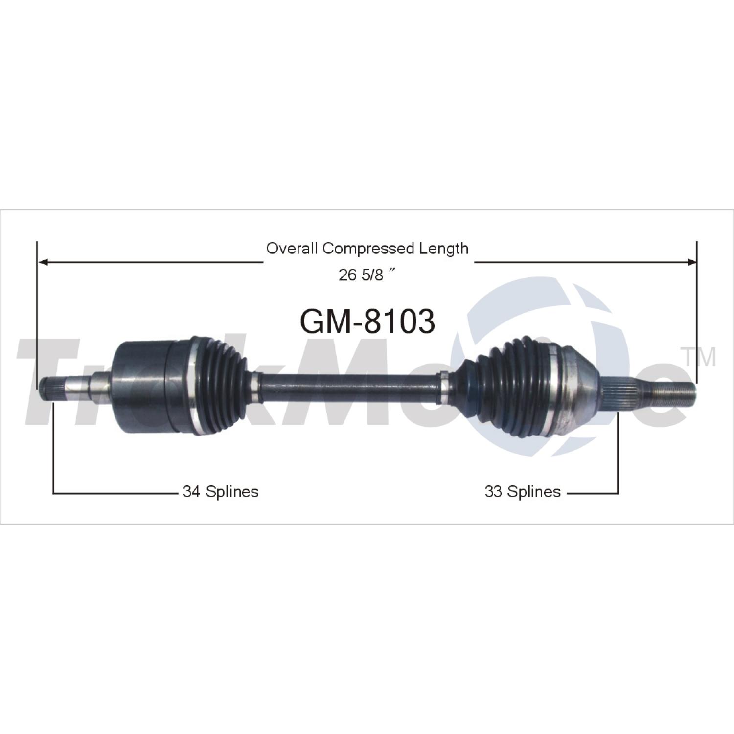 TrakMotive GM8103 CV Axle Shaft product image 1 of 3