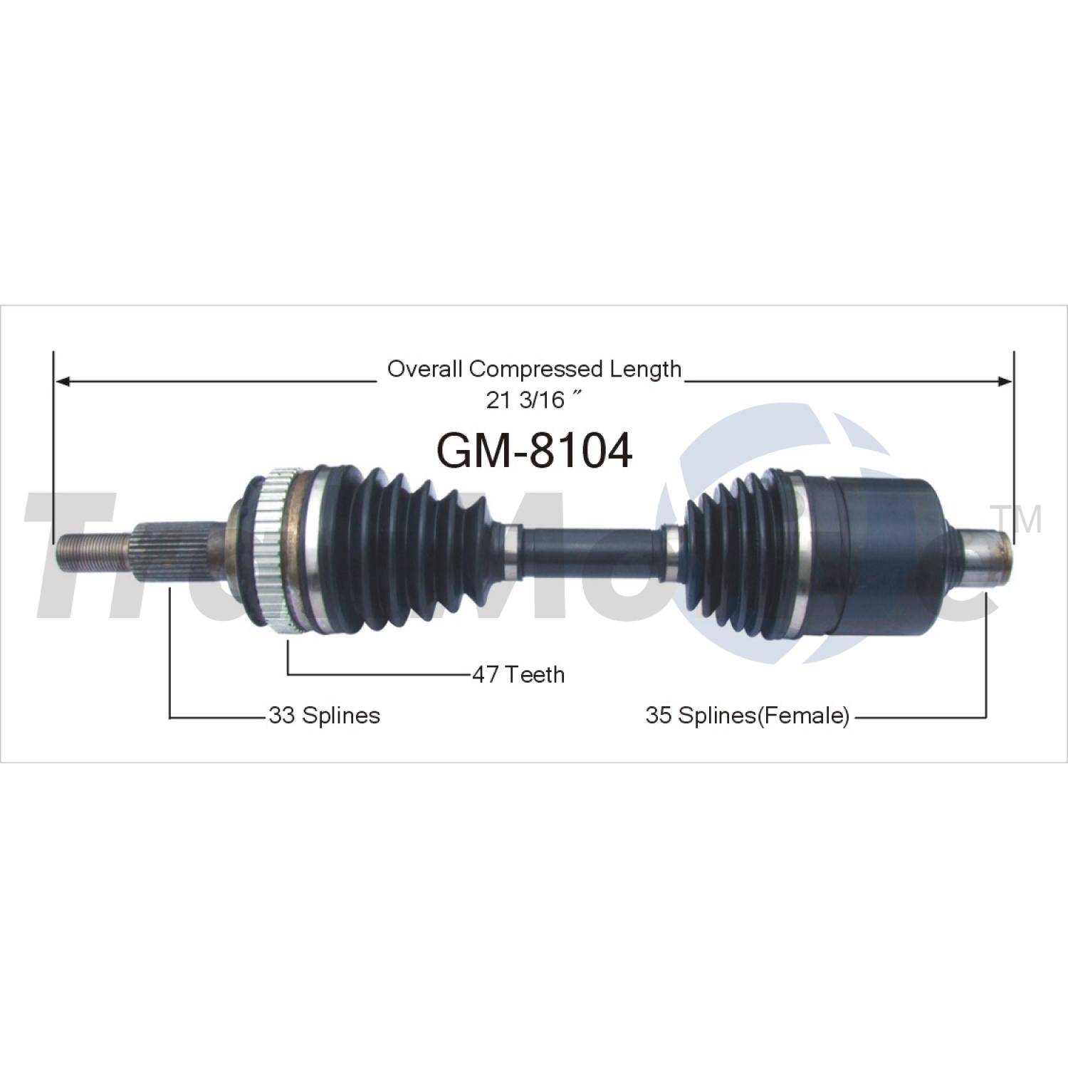TrakMotive GM8104 - CV Axle Shaft TrakMotive GM8104 CV Axle Shaft product image 1 of 3