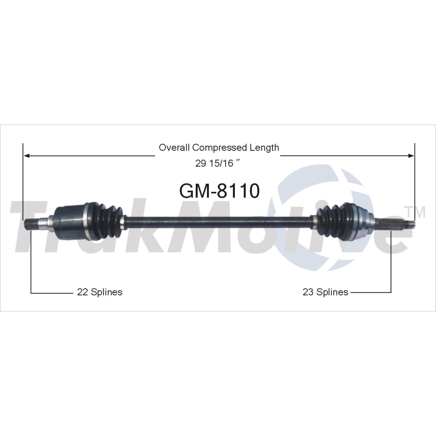 TrakMotive GM8110 - CV Axle Shaft TrakMotive GM8110 CV Axle Shaft product image 1 of 3