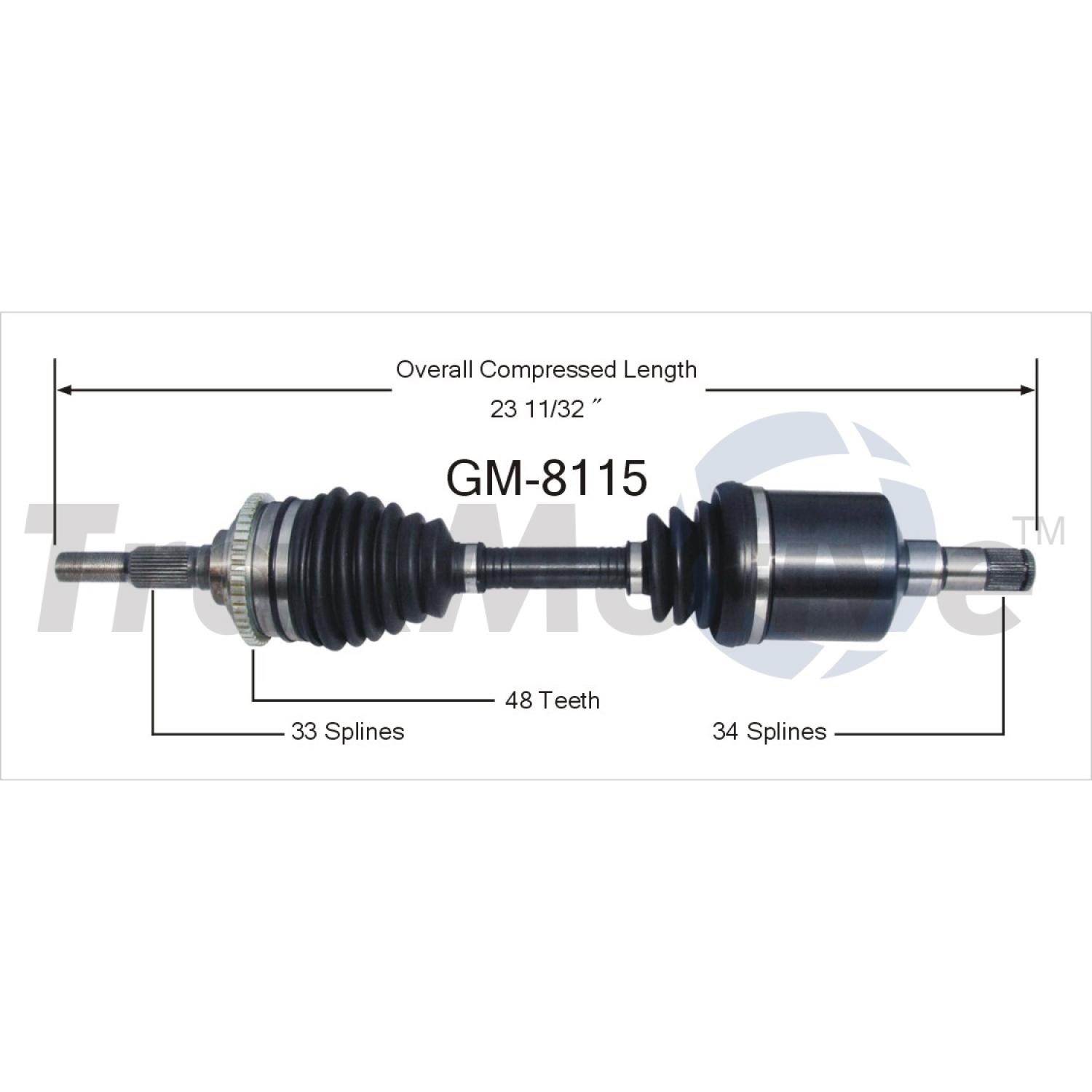 TrakMotive GM8115 - CV Axle Shaft TrakMotive GM8115 CV Axle Shaft product image 1 of 3
