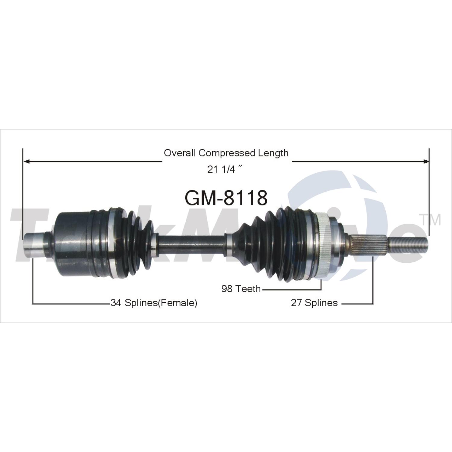 TrakMotive GM8118 - CV Axle Shaft TrakMotive GM8118 CV Axle Shaft product image 1 of 3