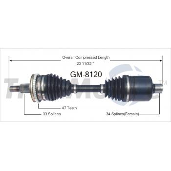 TrakMotive GM8120 CV Axle Shaft product image 1 of 3