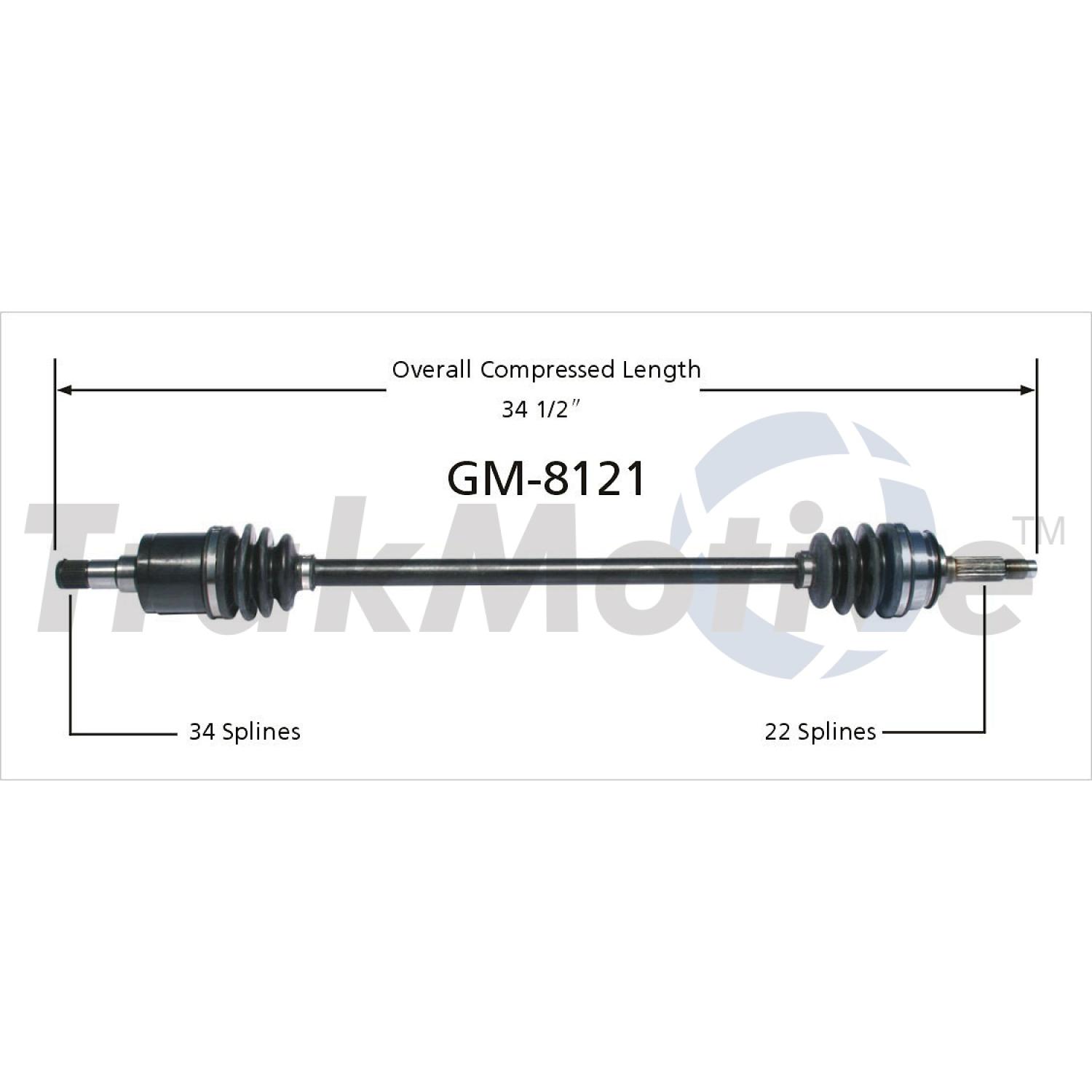 TrakMotive GM8121 - CV Axle Shaft TrakMotive GM8121 CV Axle Shaft product image 1 of 3