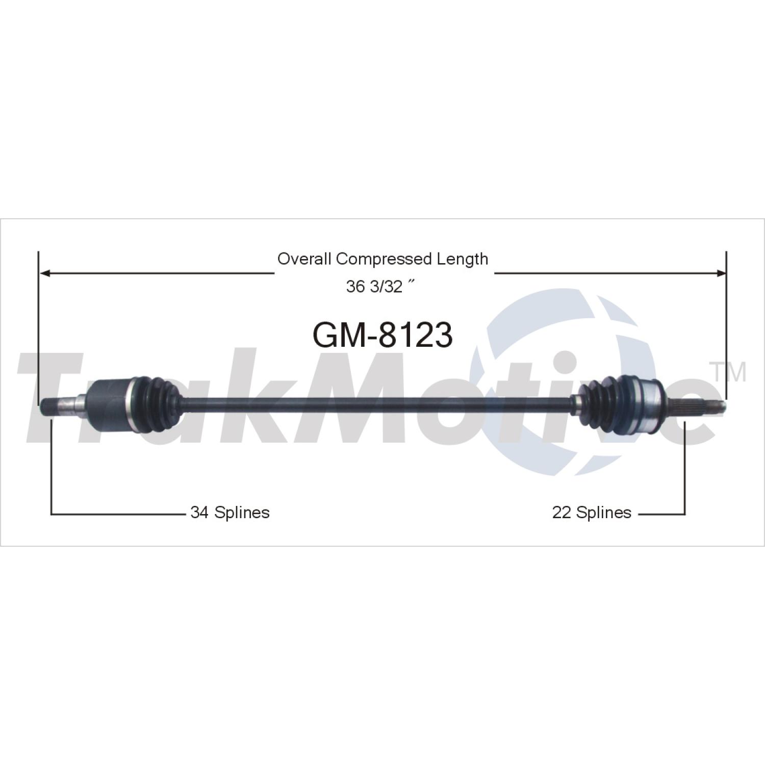 TrakMotive GM8123 - CV Axle Shaft TrakMotive GM8123 CV Axle Shaft product image 1 of 3