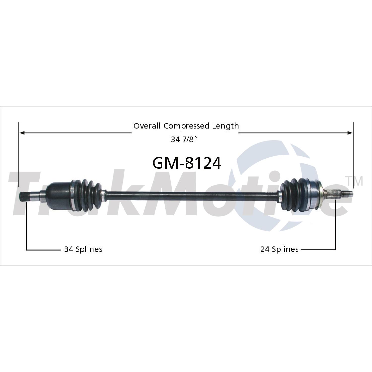 TrakMotive GM8124 - CV Axle Shaft TrakMotive GM8124 CV Axle Shaft product image 1 of 3