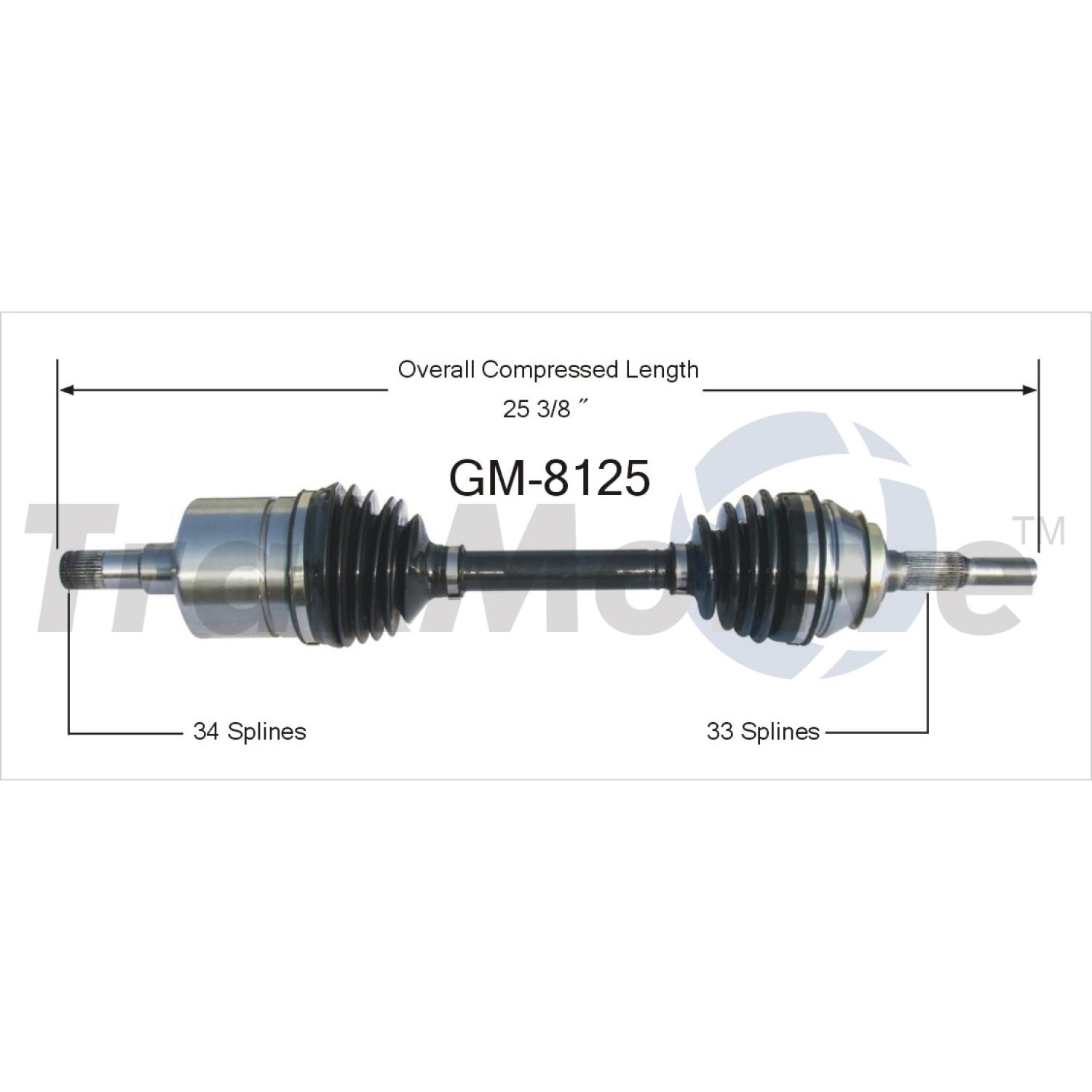 TrakMotive GM8125 - CV Axle Shaft TrakMotive GM8125 CV Axle Shaft product image 1 of 3