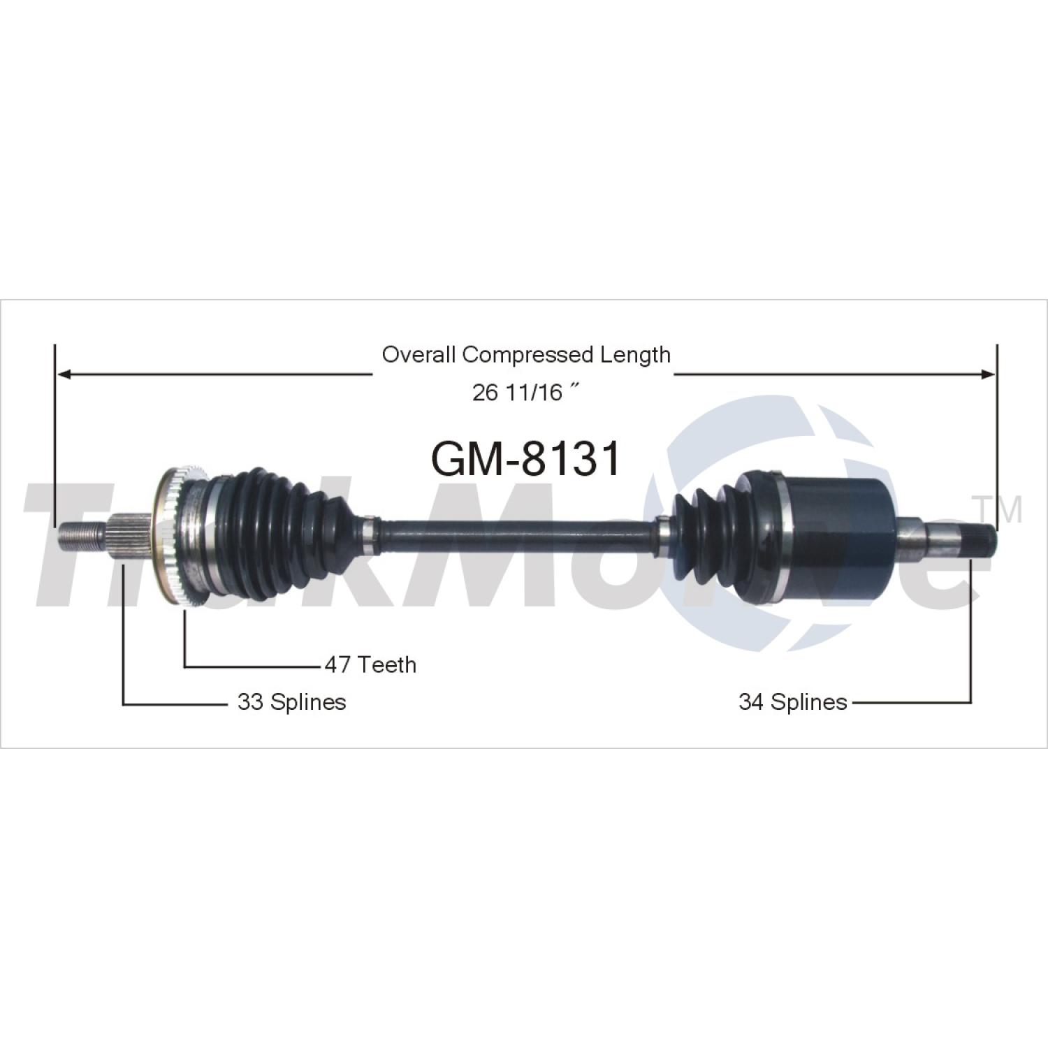 TrakMotive GM8131 CV Axle Shaft product image 1 of 3