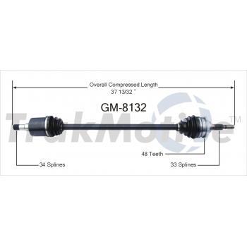 TrakMotive GM8132 CV Axle Shaft product image 1 of 3