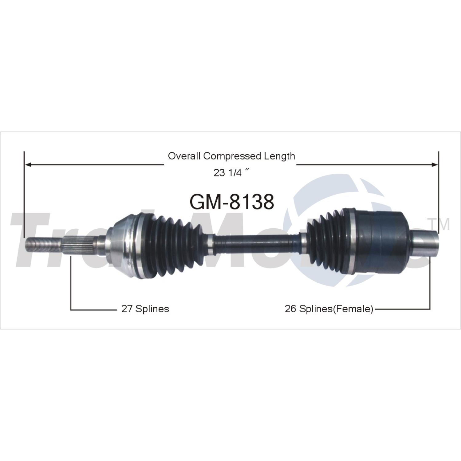 TrakMotive GM8138 - CV Axle Shaft TrakMotive GM8138 CV Axle Shaft product image 1 of 3
