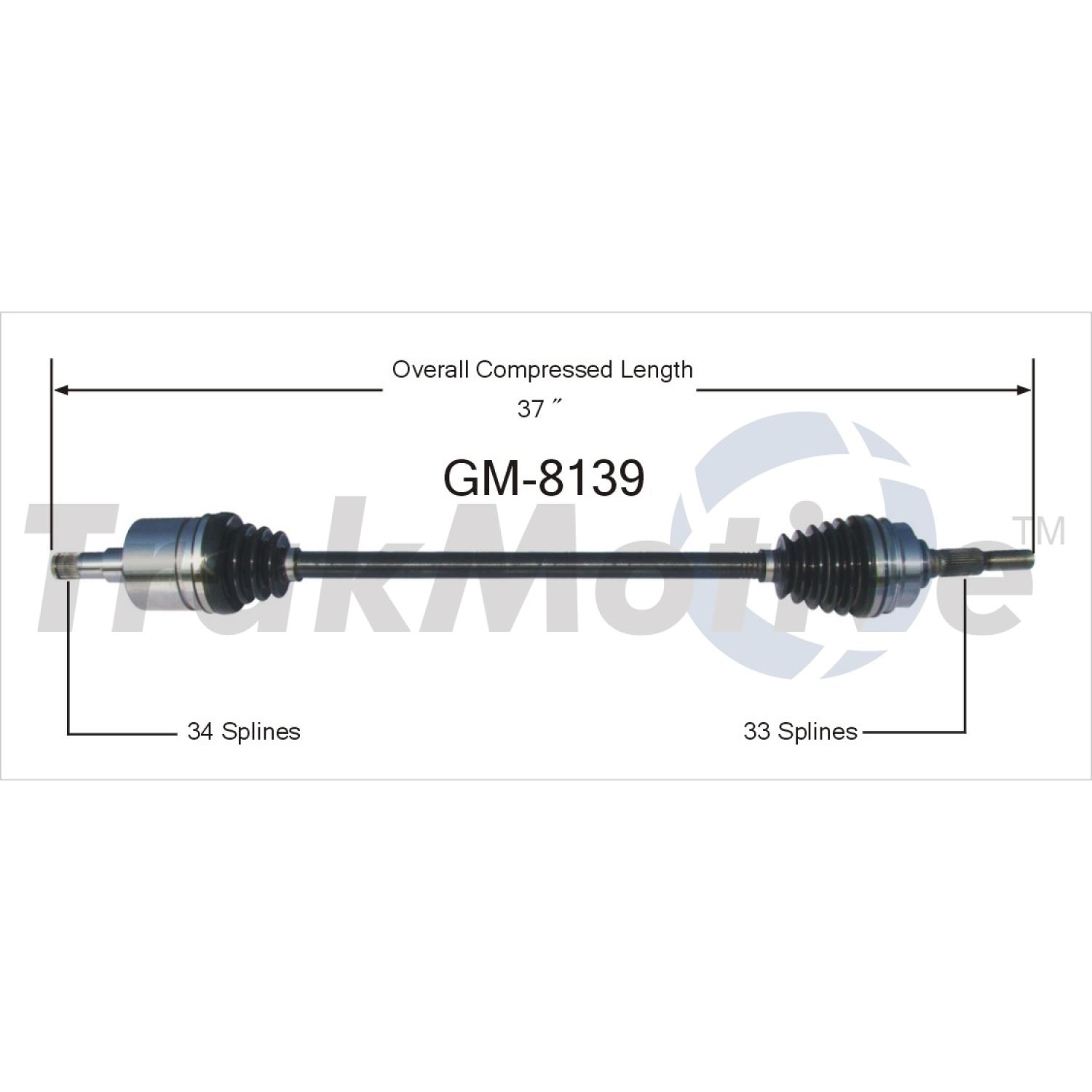 TrakMotive GM8139 - CV Axle Shaft TrakMotive GM8139 CV Axle Shaft product image 1 of 3