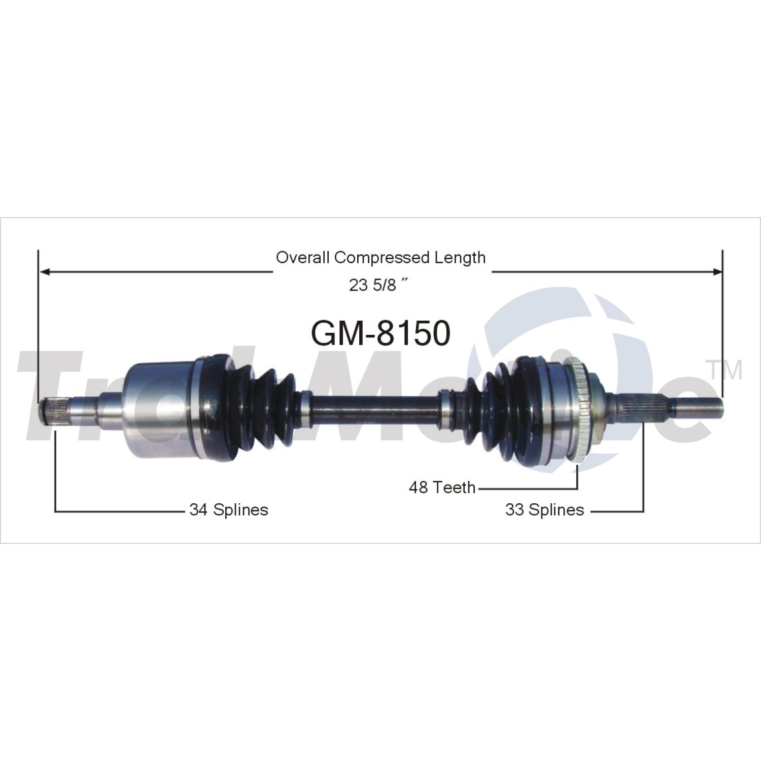 TrakMotive GM8150 - CV Axle Shaft TrakMotive GM8150 CV Axle Shaft product image 1 of 3