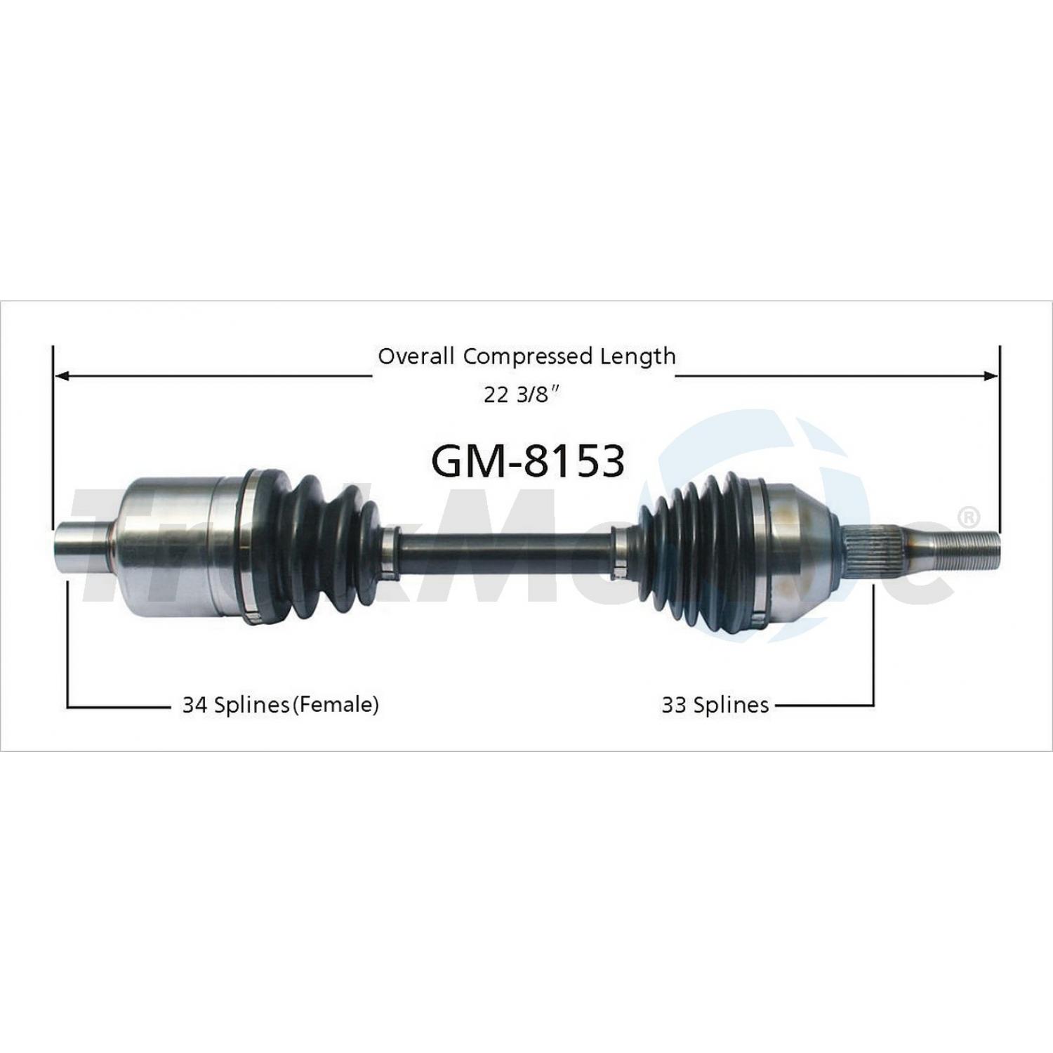 TrakMotive GM8153 - CV Axle Shaft TrakMotive GM8153 CV Axle Shaft product image 1 of 3