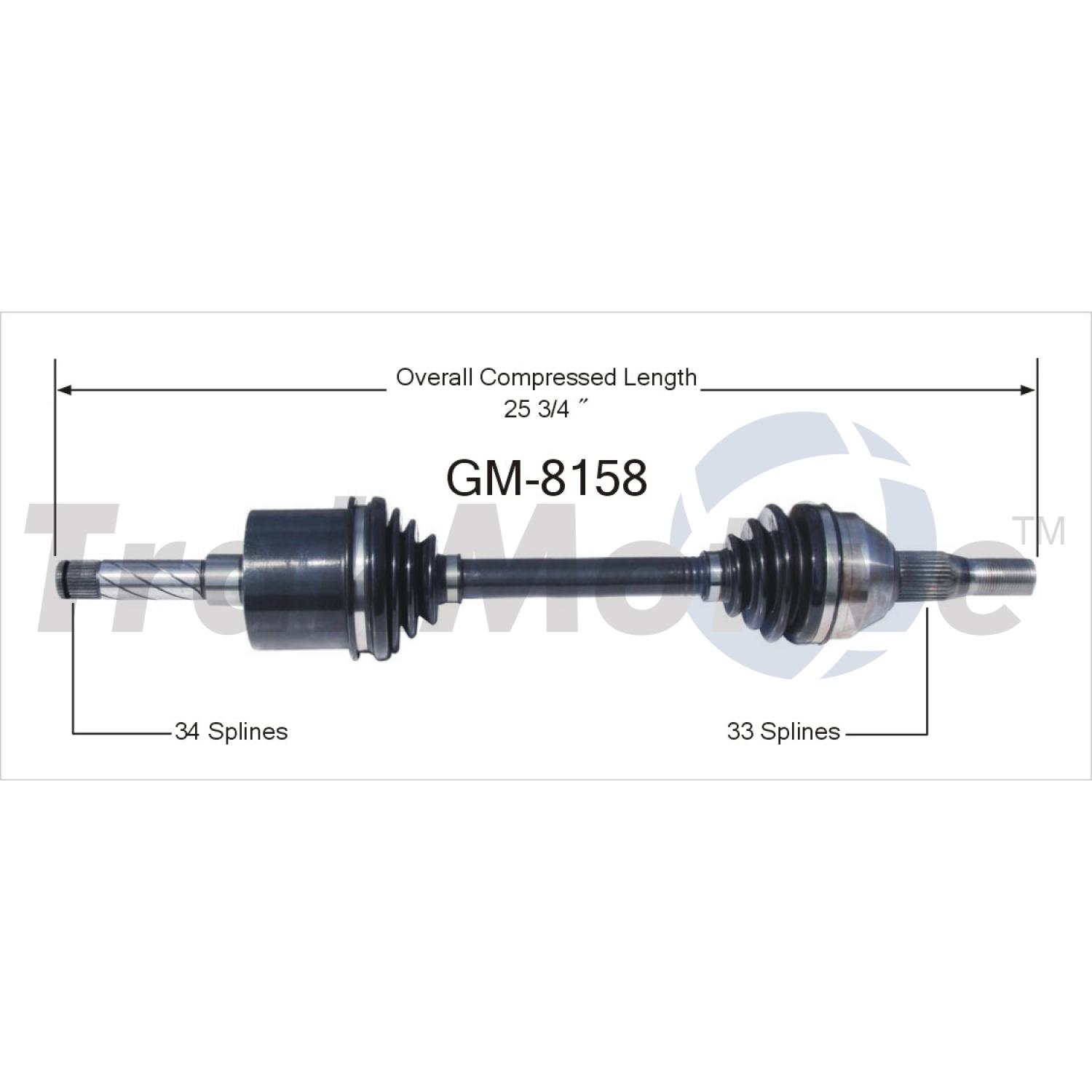 TrakMotive GM8158 - CV Axle Shaft TrakMotive GM8158 CV Axle Shaft product image 1 of 3