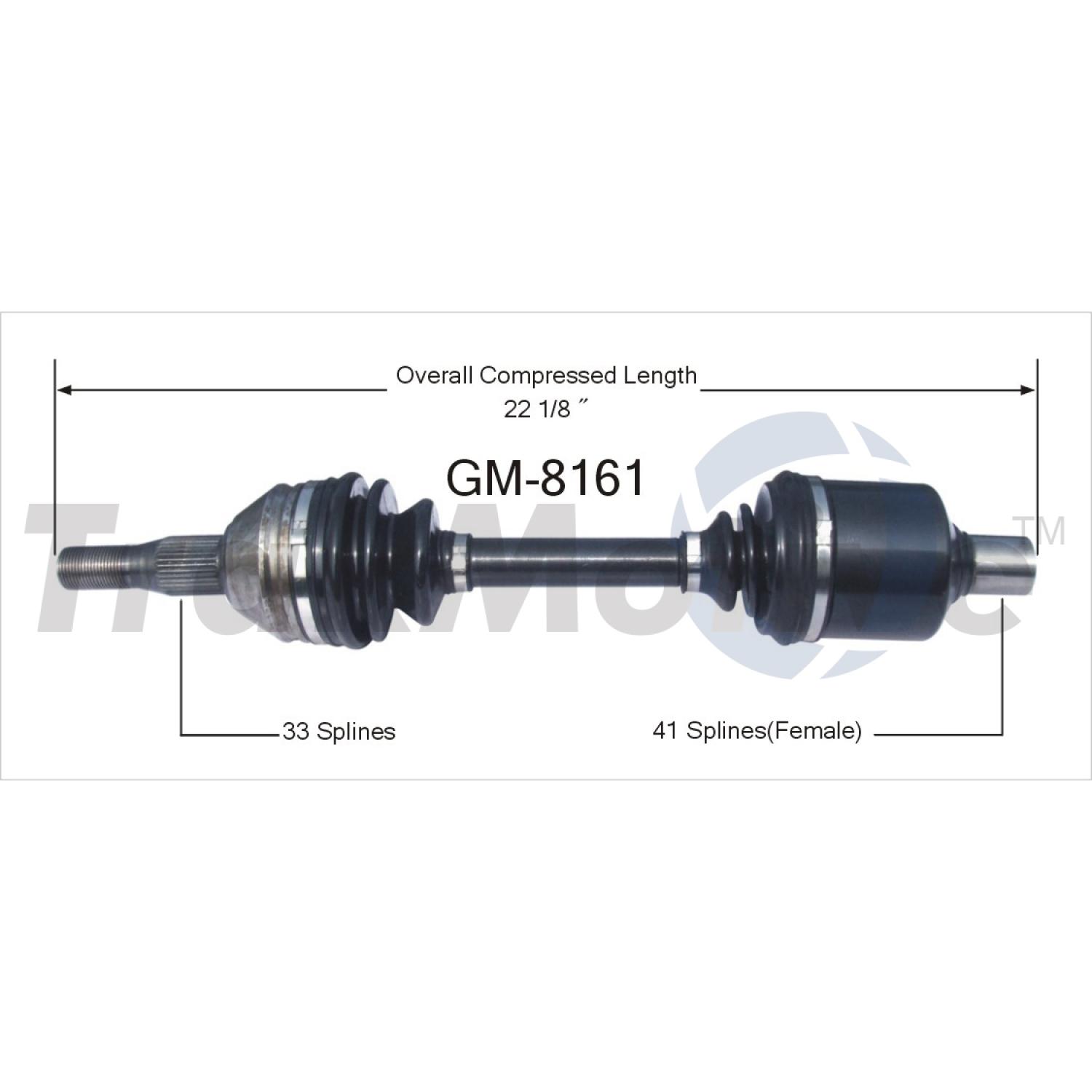 TrakMotive GM8161 - CV Axle Shaft TrakMotive GM8161 CV Axle Shaft product image 1 of 3