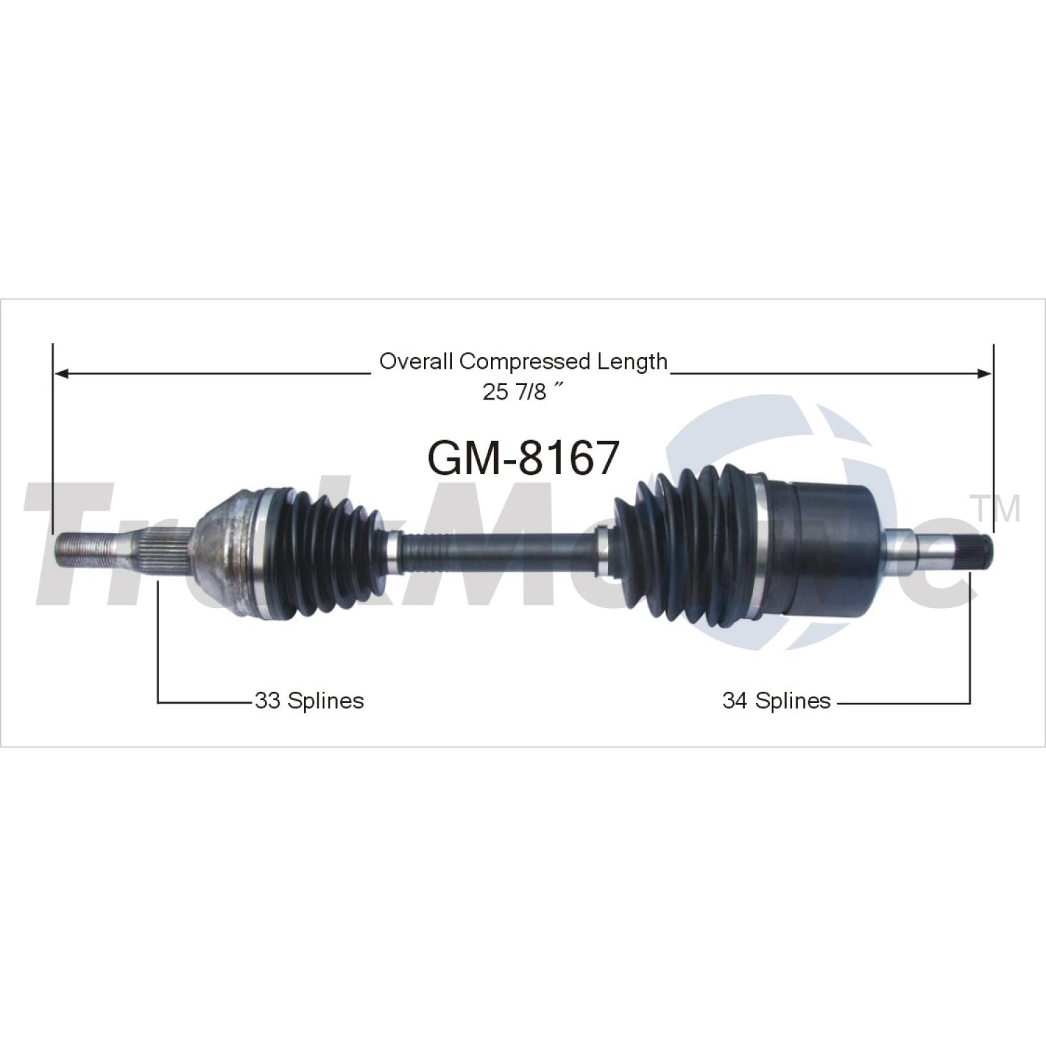 TrakMotive GM8167 CV Axle Shaft product image 1 of 3
