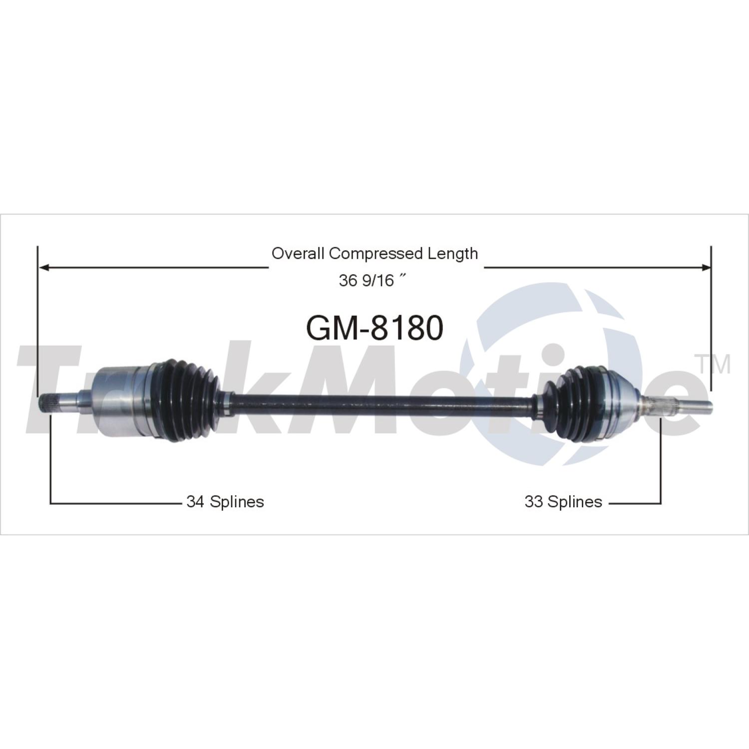 TrakMotive GM8180 - CV Axle Shaft TrakMotive GM8180 CV Axle Shaft product image 1 of 3