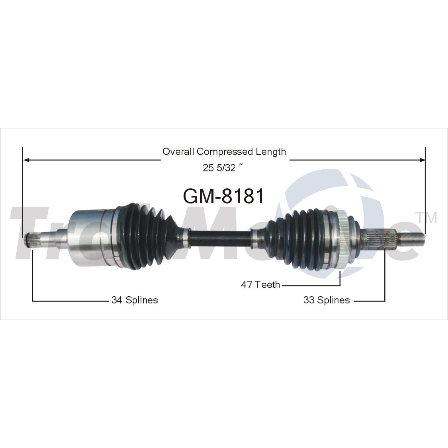 TrakMotive GM8181 - CV Axle Shaft TrakMotive GM8181 CV Axle Shaft product image 1 of 3