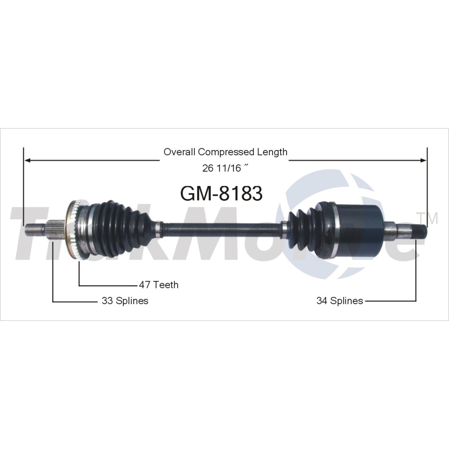 TrakMotive GM8183 - CV Axle Shaft TrakMotive GM8183 CV Axle Shaft product image 1 of 3