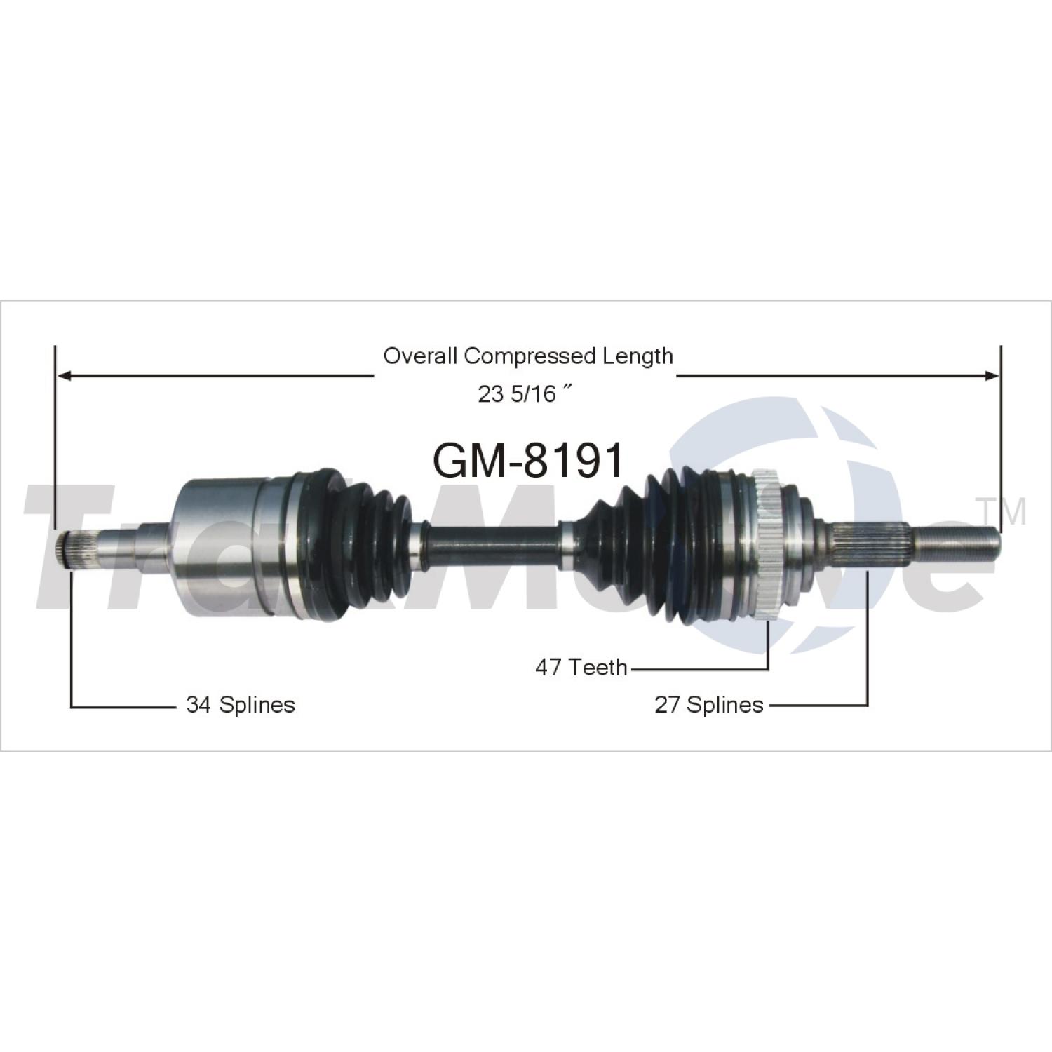 TrakMotive GM8191 CV Axle Shaft product image 1 of 3