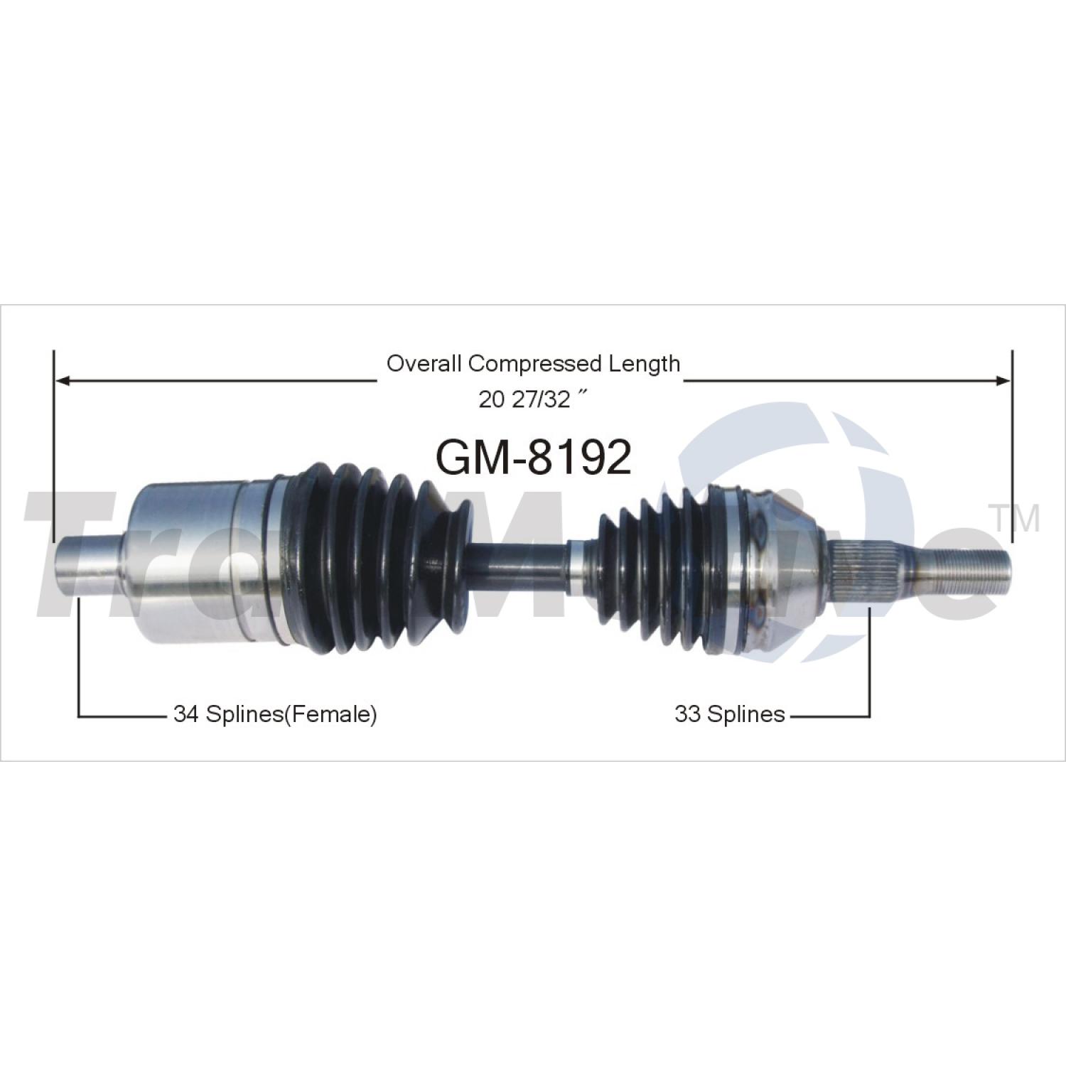 TrakMotive GM8192 - CV Axle Shaft TrakMotive GM8192 CV Axle Shaft product image 1 of 3