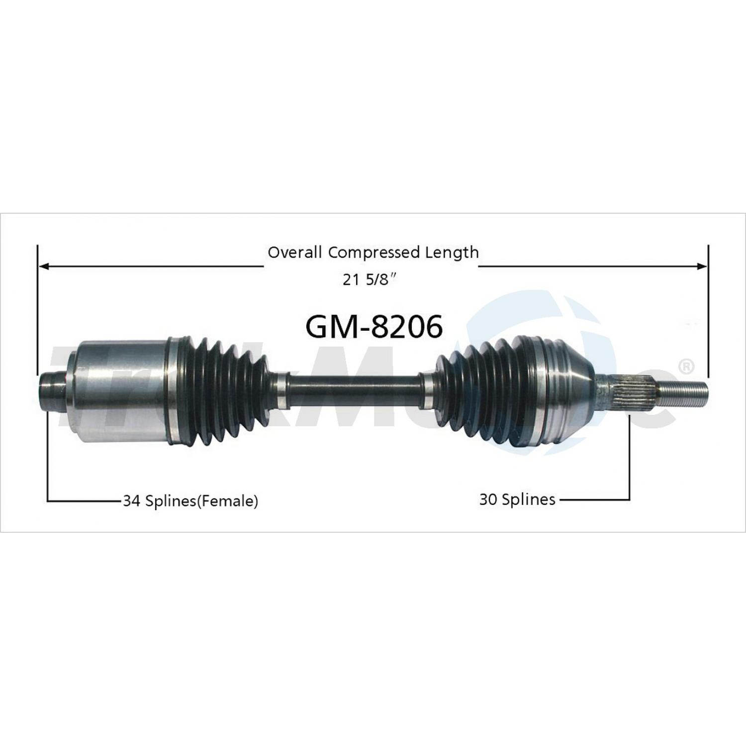 TrakMotive GM8206 - CV Axle Shaft TrakMotive GM8206 CV Axle Shaft product image 1 of 3