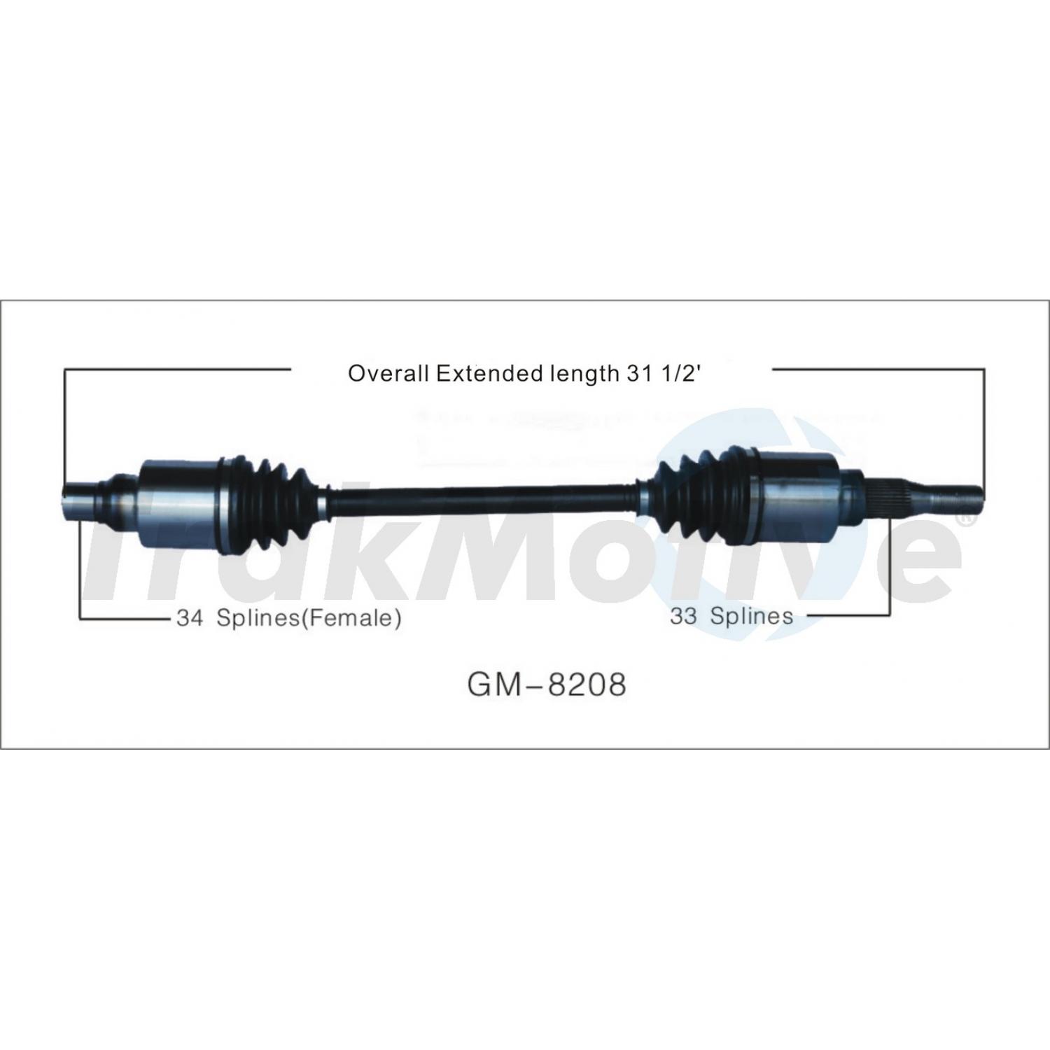 TrakMotive GM8208 - CV Axle Shaft TrakMotive GM8208 CV Axle Shaft product image 1 of 3