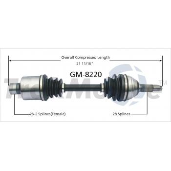 TrakMotive GM8220 CV Axle Shaft product image 1 of 3