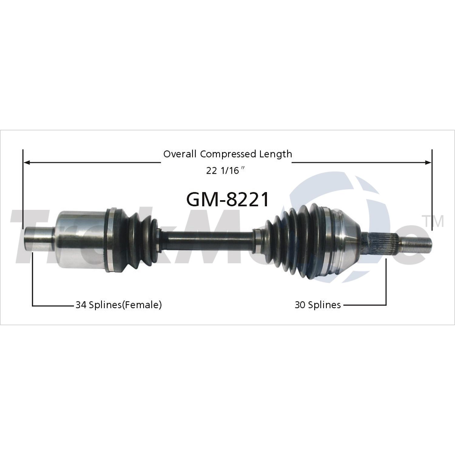 TrakMotive GM8221 - CV Axle Shaft TrakMotive GM8221 CV Axle Shaft product image 1 of 3