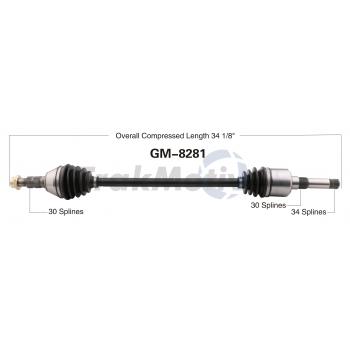 TrakMotive GM8281 CV Axle Shaft product image 1 of 3