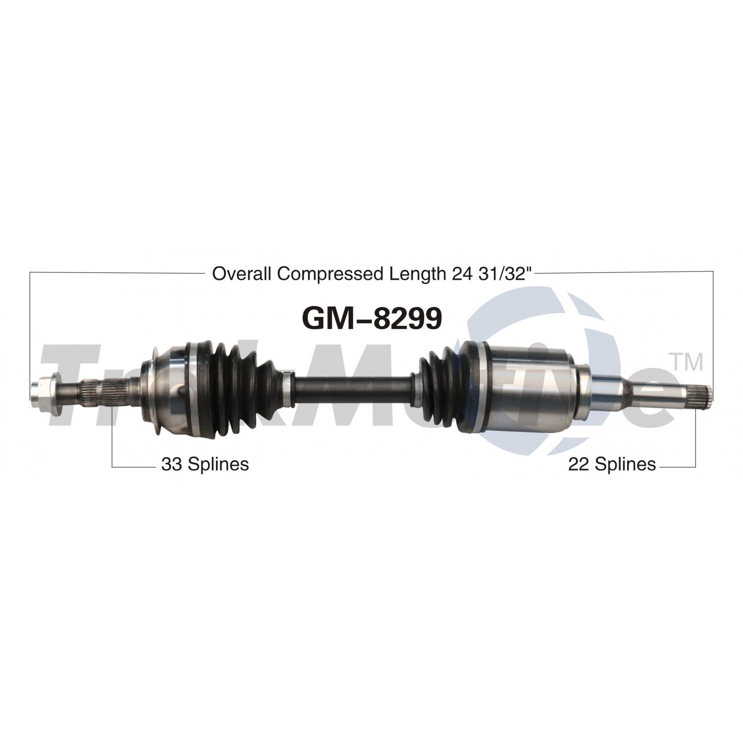 TrakMotive GM8299 CV Axle Shaft product image 1 of 3