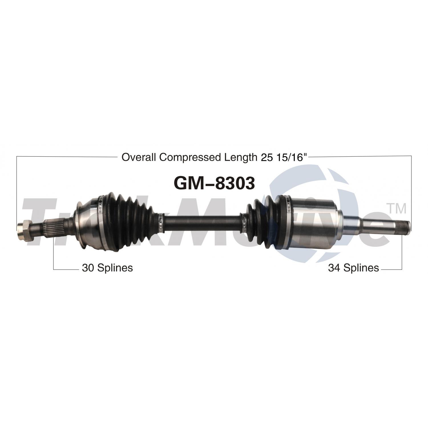 TrakMotive GM8303 CV Axle Shaft product image 1 of 3