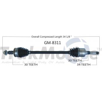 TrakMotive GM8311 CV Axle Shaft product image 1 of 3
