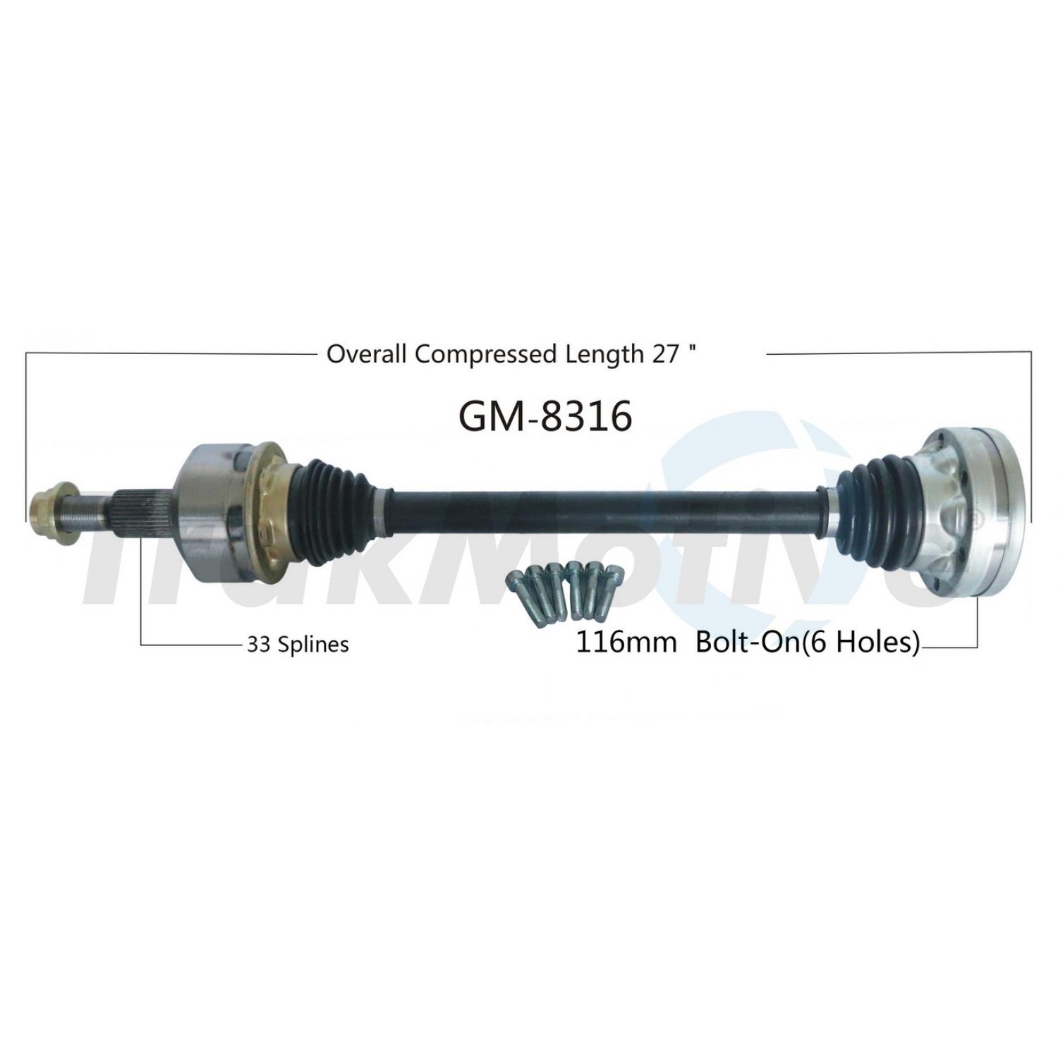 TrakMotive GM8316 - CV Axle Shaft TrakMotive GM8316 CV Axle Shaft product image 1 of 3