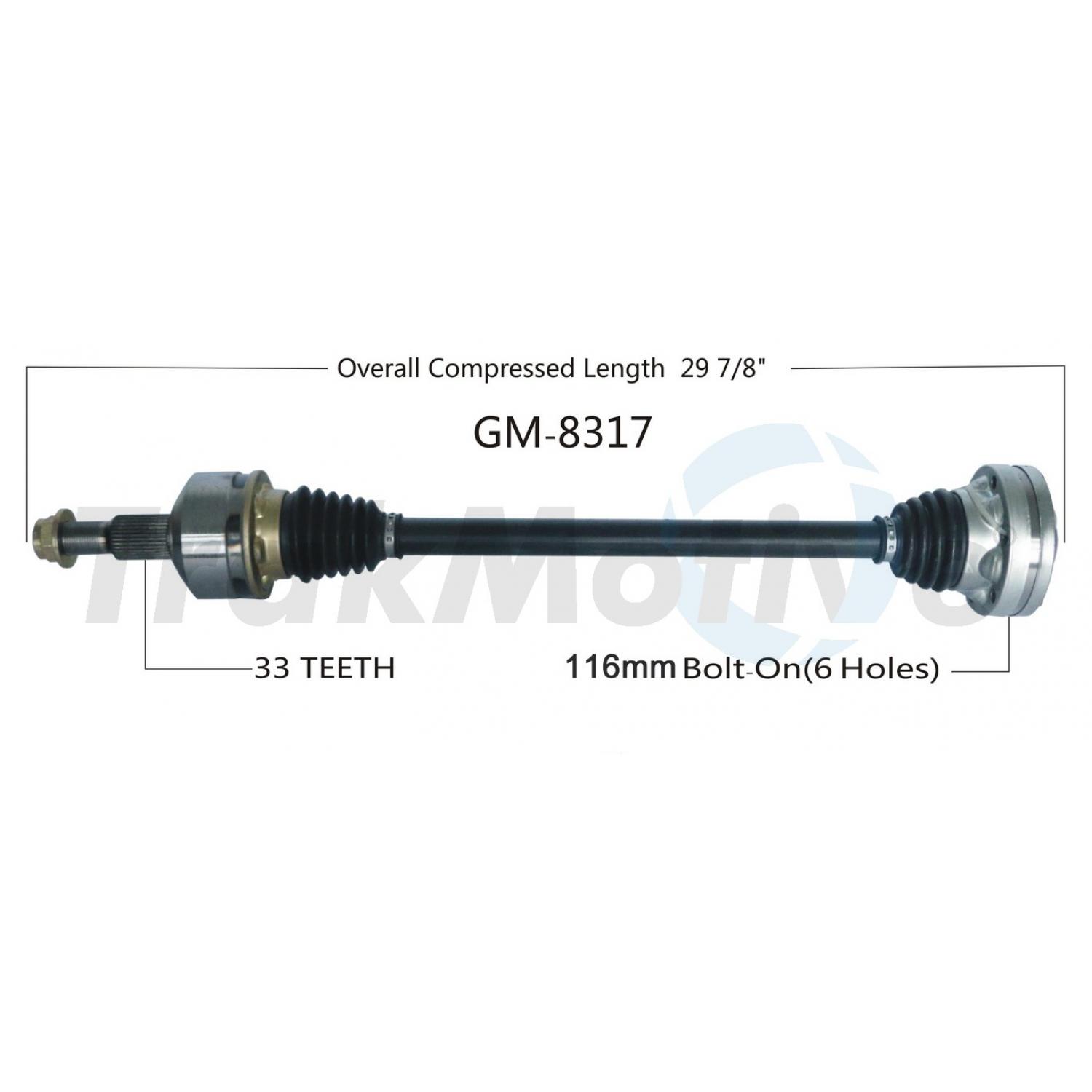 TrakMotive GM8317 CV Axle Shaft product image 1 of 3