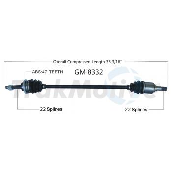 TrakMotive GM8332 CV Axle Shaft product image 1 of 3